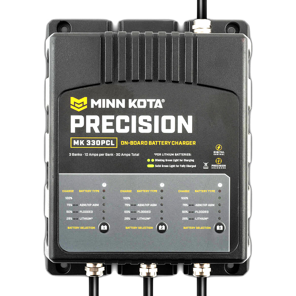 Minn Kota OnBoard Precision Charger MK330 PCL 3 Bank x 10 AMP LI Optimized Charger 1833301
