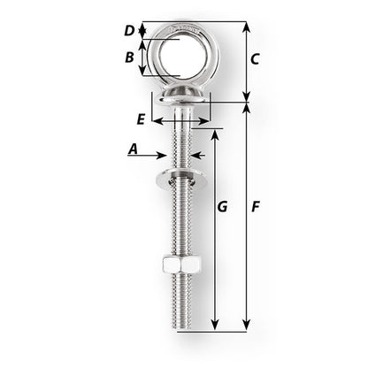 Wichard Eye Bolt  Diameter 916  Length 3532 06492
