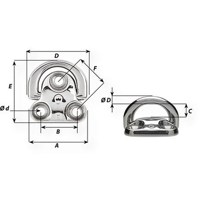 Wichard Folding Pad Eye  Diameter 516 06605