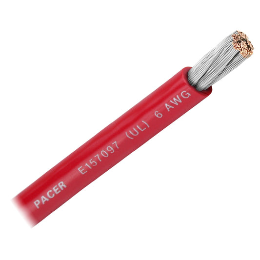 Pacer Red 6 AWG Battery Cable  Sold By The Foot WUL6RDFT