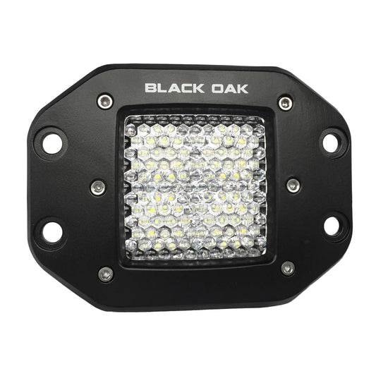 Black Oak 2 Flush Mount LED Pod Light  Flood Optics  Black Housing  Pro Series 30 2FFPOD10CR