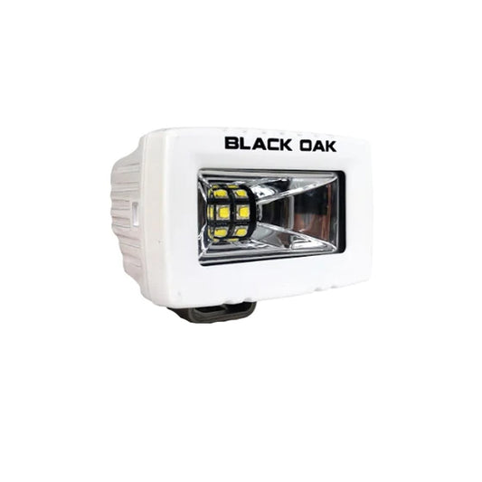 Black Oak 2 Marine Spreader Light  Scene Optics  White Housing  Pro Series 30 2MSS