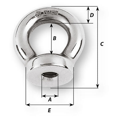 Wichard 10mm Eye Nut  Thread M12 x 175mm 06356
