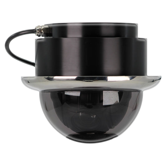 Iris Miniature Marine PTZ Dome Camera  Stainless Bezel  HiDef Ethernet IP  10x Digital Zoom  4 in 1 Video Format