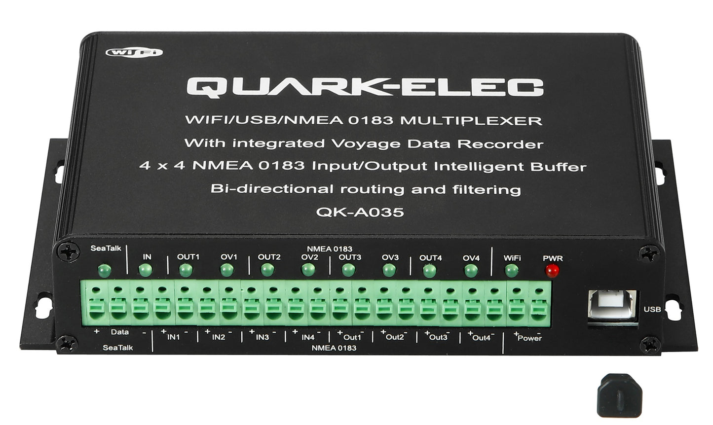 Quark-Elec QK-A035 NMEA 0183 4×4 multiplexer with SeaTalk converter + integrated voyage data recorder