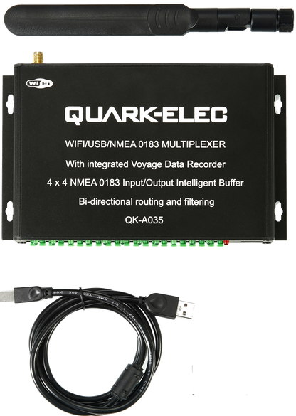 Quark-Elec QK-A035 NMEA 0183 4×4 multiplexer with SeaTalk converter + integrated voyage data recorder
