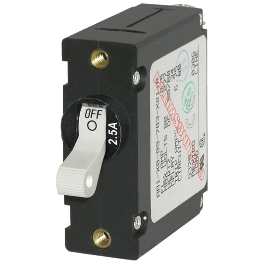 Blue Sea 7917 A-Series White Toggle Circuit Breaker - Single Pole 2.5A [7197]