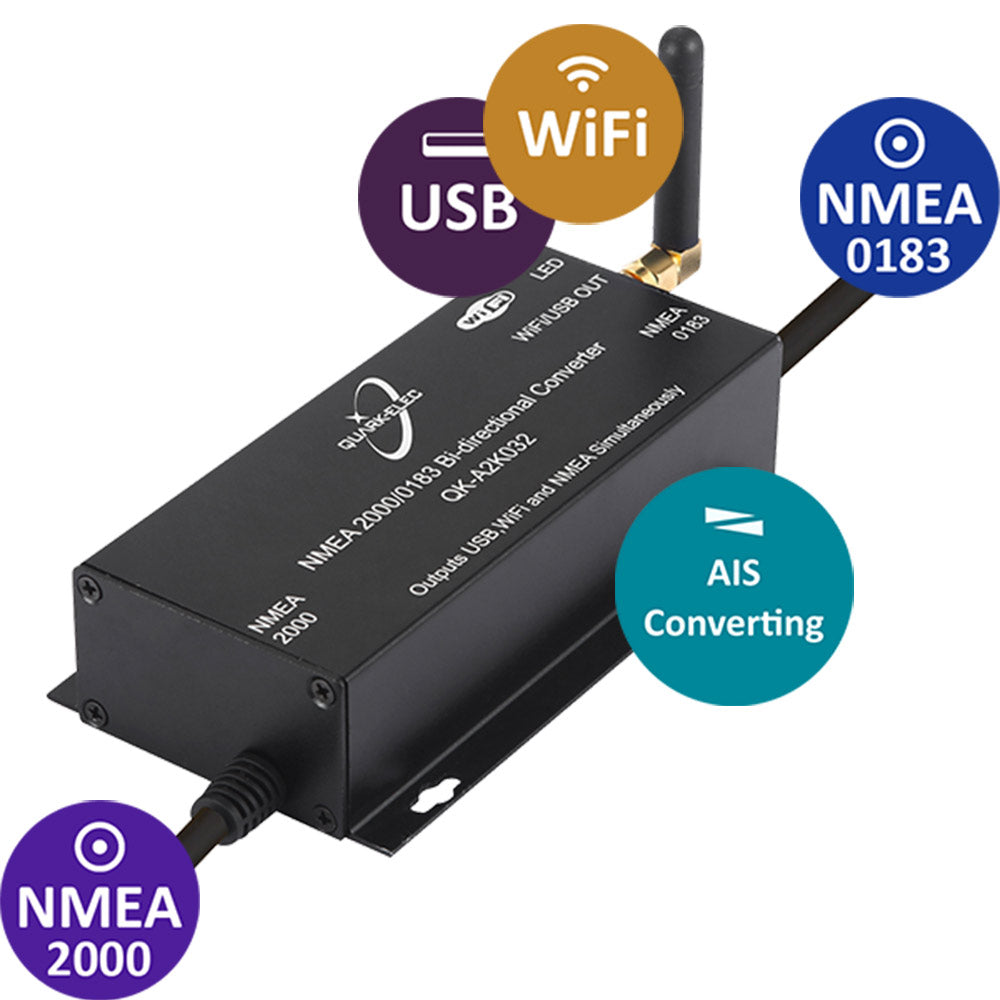 Quark-Elec NMEA 2000/0183 w/AIS Bi-directional Gateway + USB + WiFi QK-A032-AIS